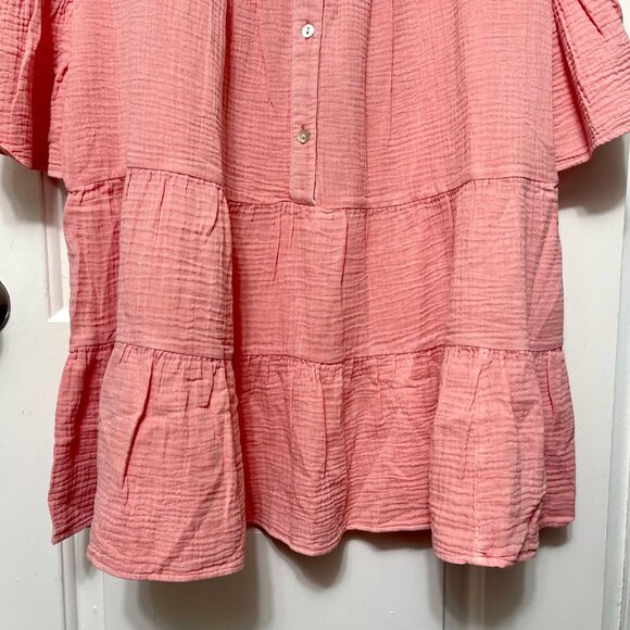 New Faherty Womens Dream Cotton Gauze Kasey Dress Casual Dress in Coral Size M - Picture 9 of 14